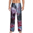 thumbnail image 2 of Lsque Gothic Red Skull Cemetery Print Men's Pajama Pants, Lounge Pant - Comfortable Home Wear,Elastic Waistband, Stylish Design-X-Large, 2 of 9