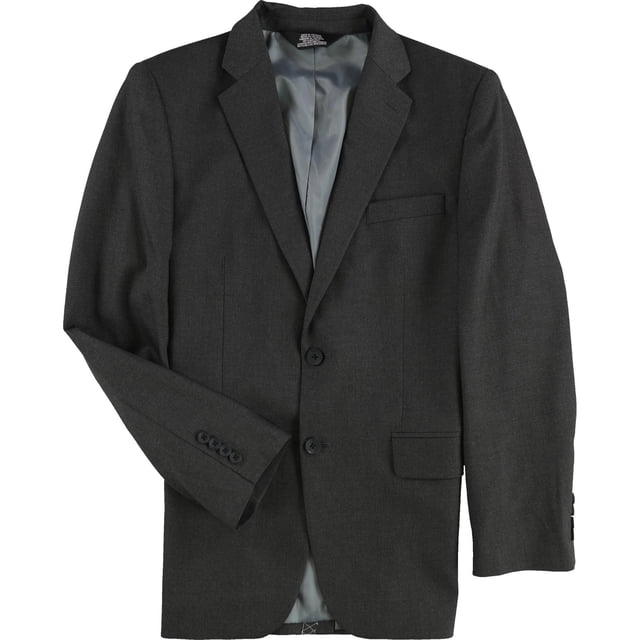 Haggar Mens Premium Stretch Solid Two Button Blazer Jacket, Grey, 50 Regular