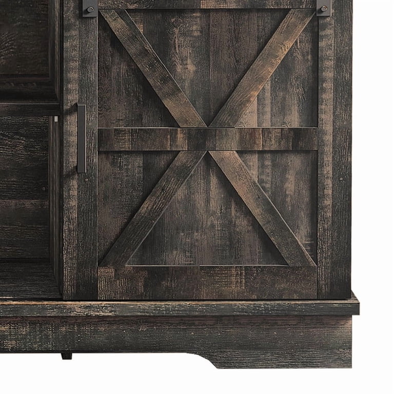 Uforic Farmhouse TV Stand for 65-Inch TV with Sliding Barn Doors photo 8