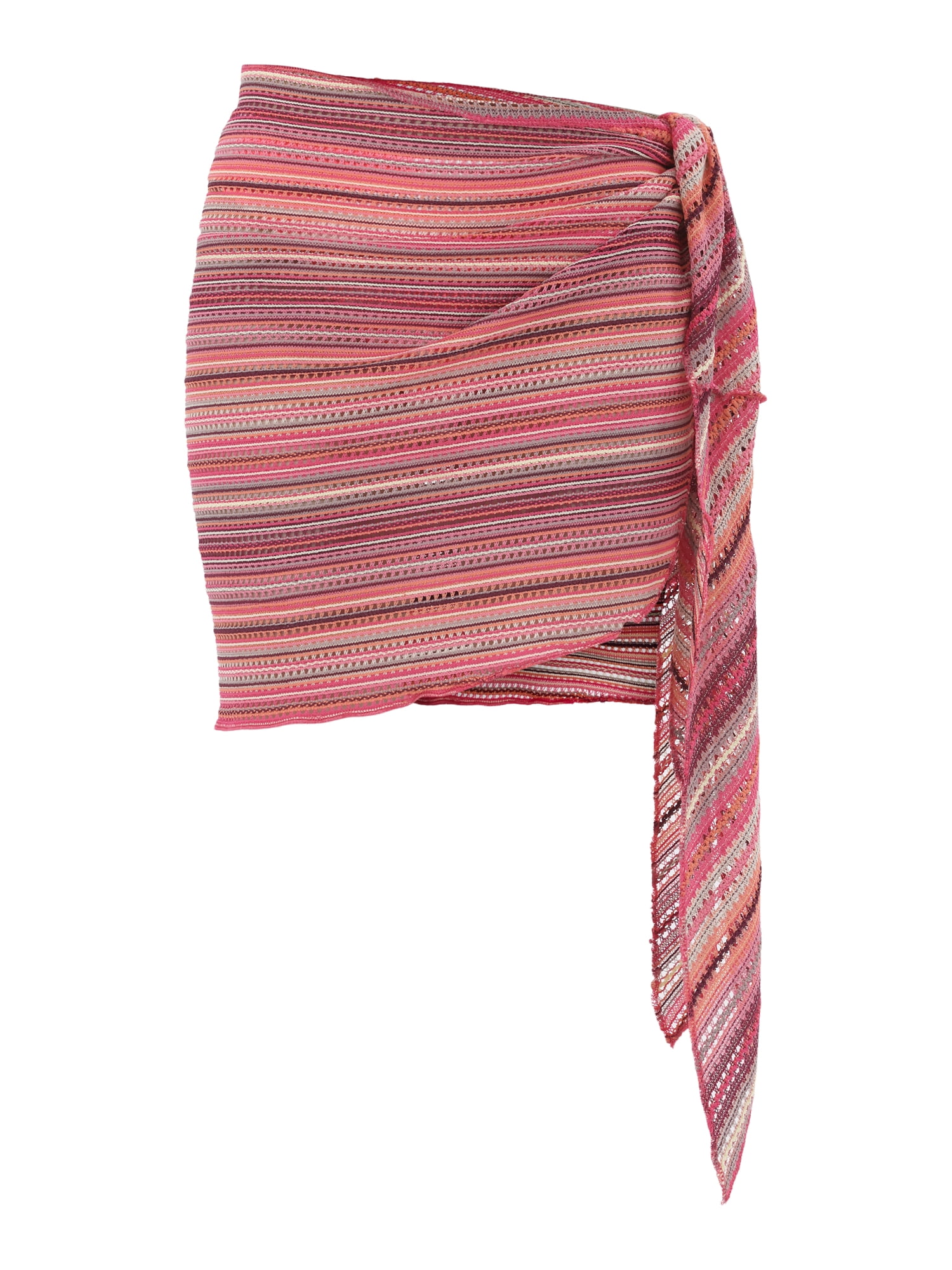 No Boundaries Women's Polyester Stripe Pareos, One Size, Pink Multi