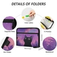 thumbnail image 3 of Accordion File Organizer with Zip Closure 13 Pockets Expanding File Folder Letter A4 Paper Document Organizer for Home Office Purple Sky and Black Cat, 3 of 7