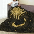 thumbnail image 5 of Golden Moon and Sun Throw Blanket Bohemian Tribal Constellation Throws Blankets Hippie Large Couch Furniture Sofa Chair Oversized Birthday Decorations Decor All Seasons 60"x50" Adult, 5 of 6