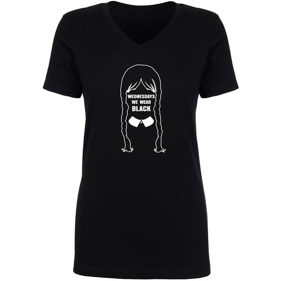 Wednesdays We Wear Black Womens V-Neck T-Shirt