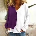thumbnail image 2 of ameIAEA Womens Color Block Fall Cardigans Long Sleeve Button Down V Neck Casual Jacket Coats, 2 of 4