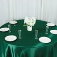 Efavormart 132" Hunter Emerald Green Seamless Satin Round Tablecloth ...
