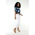 thumbnail image 5 of Women's Hawaiian Tie Front Crop Top Aloha Shirt in Orchid Breeze Navy 2XL, 5 of 5