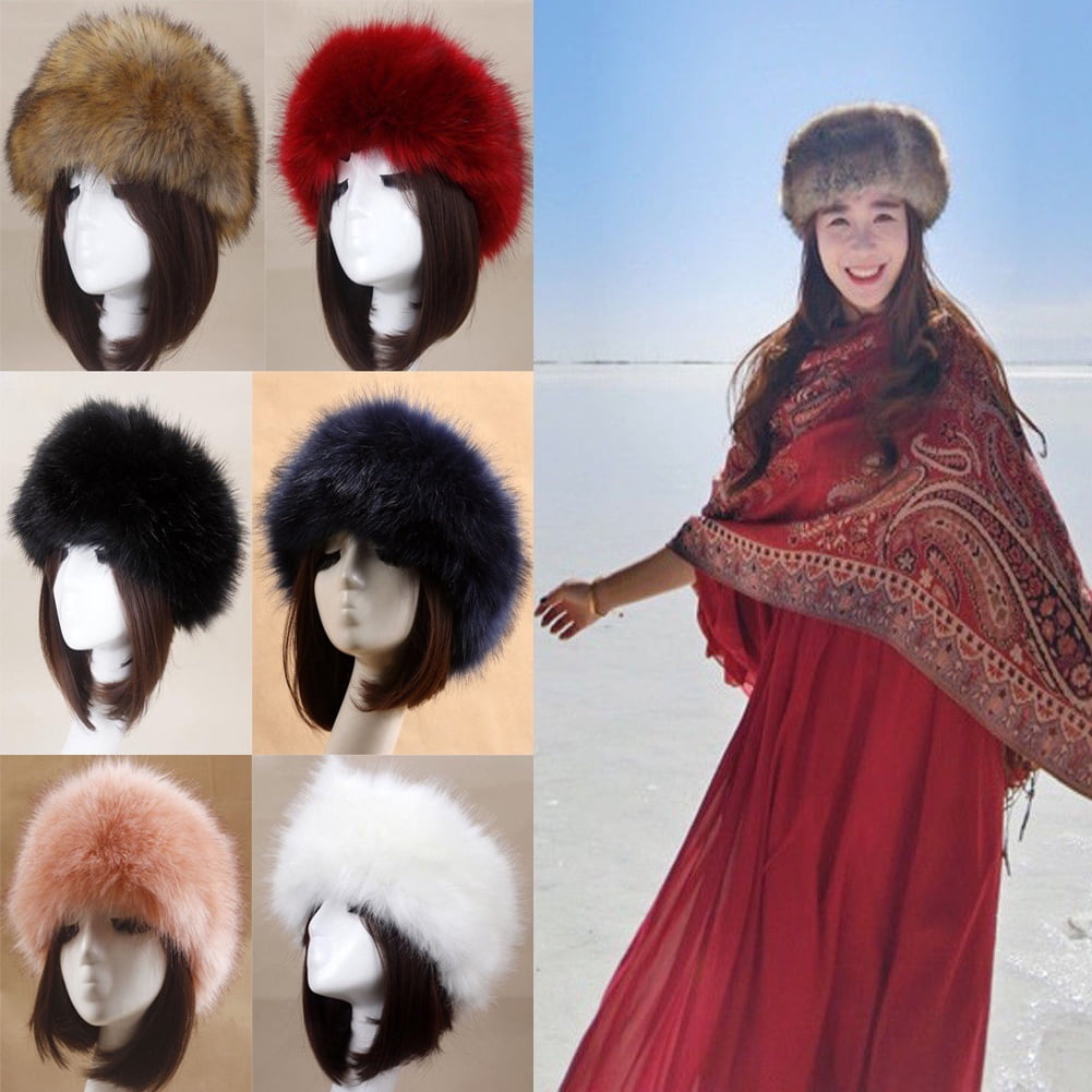 Winter Russian Fluffy Faux Fur Hat 