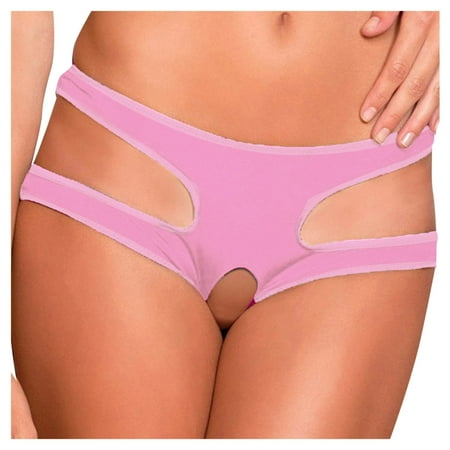 

Rovga Panties For Women Female Solid Panty Pink No Trace Thongs 1 Pcs