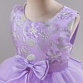 thumbnail image 5 of JAJAHO Flower Girl Dress For Wedding Tutu Tiered Dresses Floral Embroidered Sleeveless Mesh Layered Bow Maxi Ball Gown Birthday Formal Party Wear 4-14Y, 5 of 8