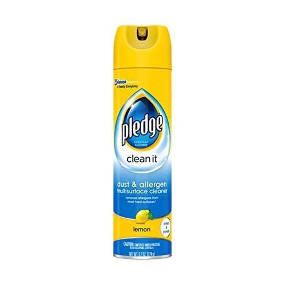 Pledge Dust & Allergen Multisurface Cleaner, Lemon - Multisurface - Pack of 6, 9.7 oz — Household & Commercial Use, Effective Formula