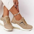 thumbnail image 1 of Chaussures de Sport à Lacets Compensées pour Femmes Vulcanisées Décontractées Confortables, 1 of 2