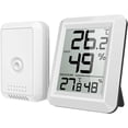 thumbnail image 1 of Thermometer indoor/outdoor, hygrometer thermometer with outdoor sensor, room thermometer, radio The, 1 of 5