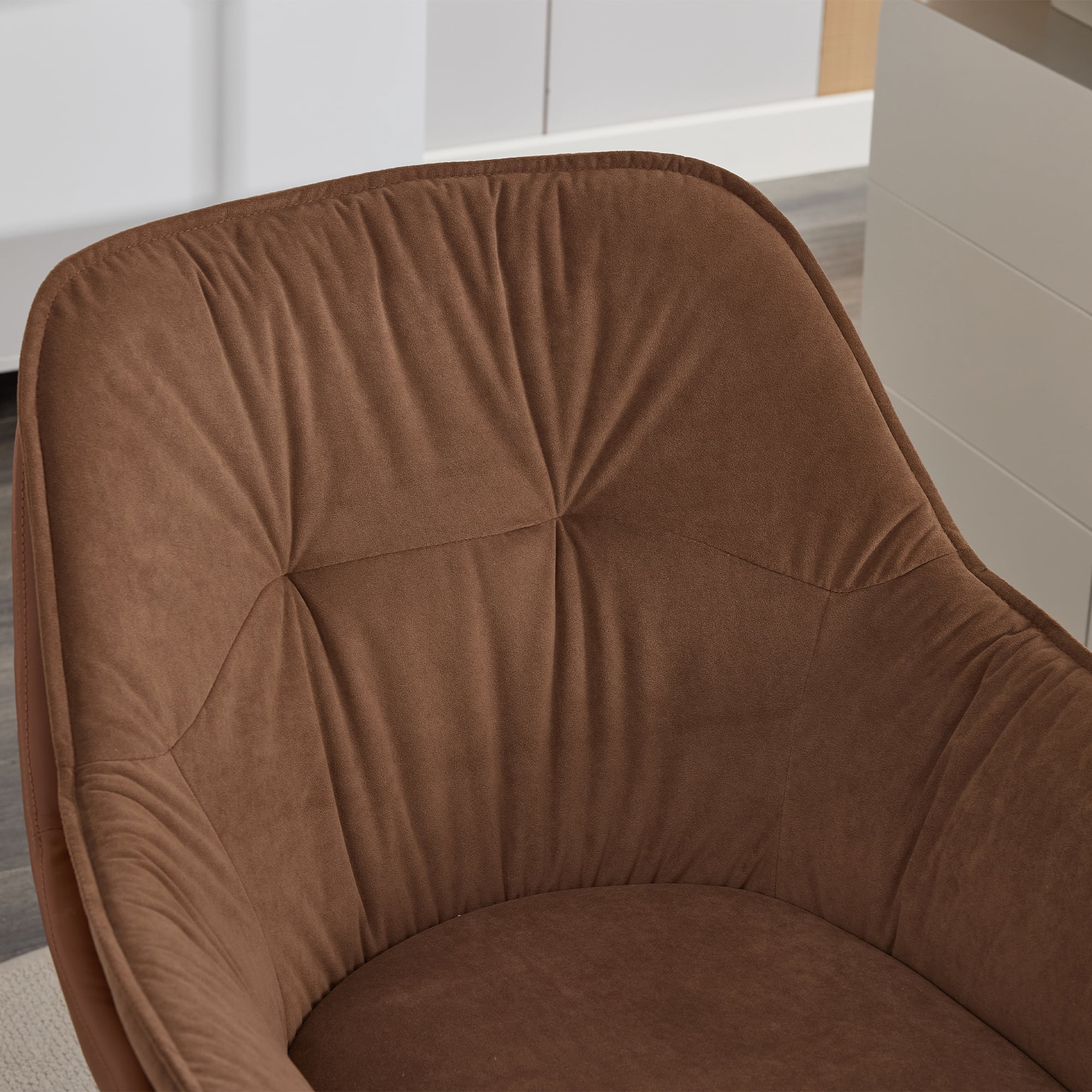 Noble House Home Office Chair,Faux Leather Armchair,Brown