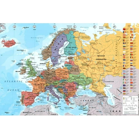 European Map Educational Poster - 36x24