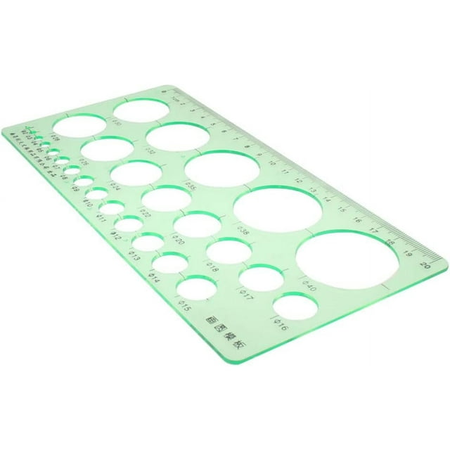 HUGFEGWE Circle Template, Plexiglass Circle and Oval Templates, Measuring Templates Rulers, Digital Drawing for Office and School Building Formwork Drawings Templates (Clear Green) 1 Pcs CJB91-22610