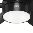 thumbnail image 5 of Hunter 60 inch Outdoor or Indoor Ceiling Fan with LED Light - Black Ceiling Fan with Wall Control, For Patio, Garage, or Porch, Quiet, Standard Mount, 6 Blades - Solaria 59624, Matte Black, 5 of 17