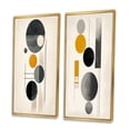thumbnail image 3 of Designart "Simple Circles Geometric Minimalism IX" Modern Geometric Framed Wall Art Set Of 2 - Modern Yellow Frame Gallery Set For Office Decor, 3 of 6
