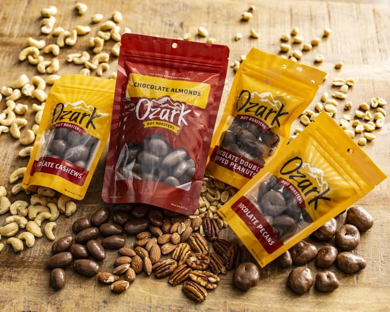 OZARK NUT ROASTERS, No Sugar Added Chocolate Raisins, Sugar-Free Raisins Snack Nuts, World-Class Gourmet Candied Peanuts, Resealable Pack (16.0 oz)