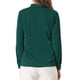 thumbnail image 3 of INSPIRAR CHIC Blusas de Manga Larga para Mujeres Chifón Plisado con Cuello de Lazo Camisa de Oficina XL Verde Oscuro, 3 of 8