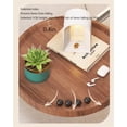 thumbnail image 2 of Wall Mounted Flip Down Table Sofa Floating Table Extender Shelf, Small Round Wall Desk Fold Down Coffee Table Tray with Retractable Panel Shelf for Home Office, Bar, Kitchen, Study(Brown), 2 of 7