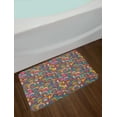 thumbnail image 2 of Colorful Bath Mat, Nautical Wave Inspired Pattern Scale Style Ornamental Bullseye Round Half Circles, Plush Bathroom Decor Mat with Non Slip Backing, 29.5" X 17.5", Multicolor, by Ambesonne, 2 of 2