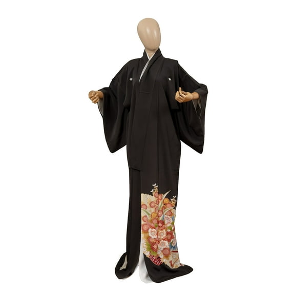 DEAR VANILLA Authentic Traditional Japanese Tomesode Silk Kimono for Women Robe Made in Japan KMT-0211