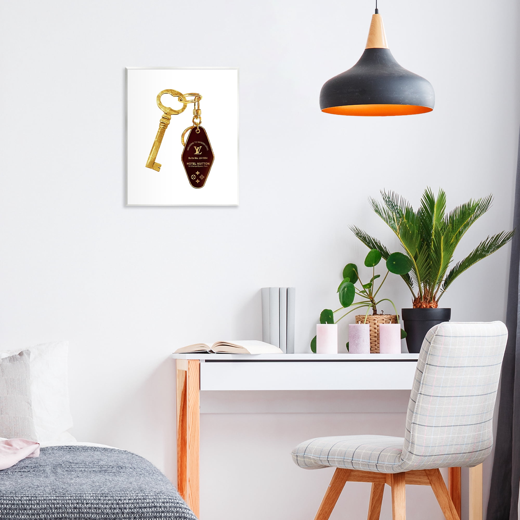 Glam Gold Key Fashion Wall Plaque Art, design by Ziwei Li