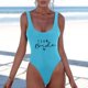 thumbnail image 2 of MKLEKYY Bikini Mujer Traje De Baño Women Fashion Letter Print Piece Swimsuit Sexy Bikini Swimwear Bathing Sleeveless Backless Swimsuit 2461, 2 of 4