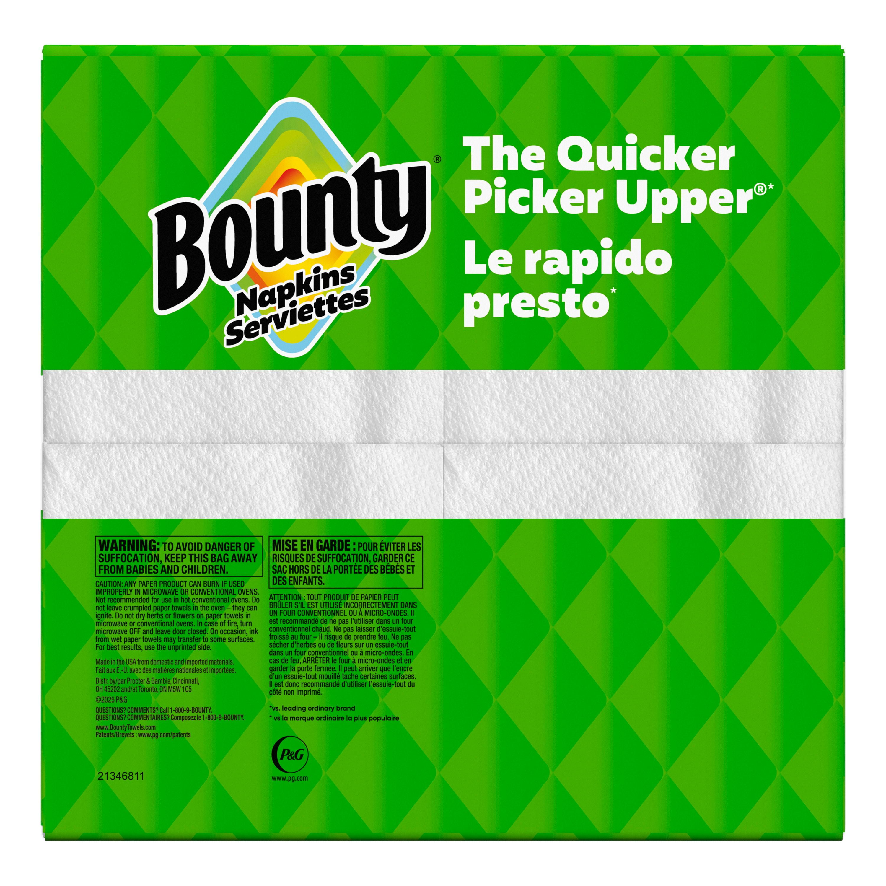 Bounty Paper Napkins, White, 400 Napkins