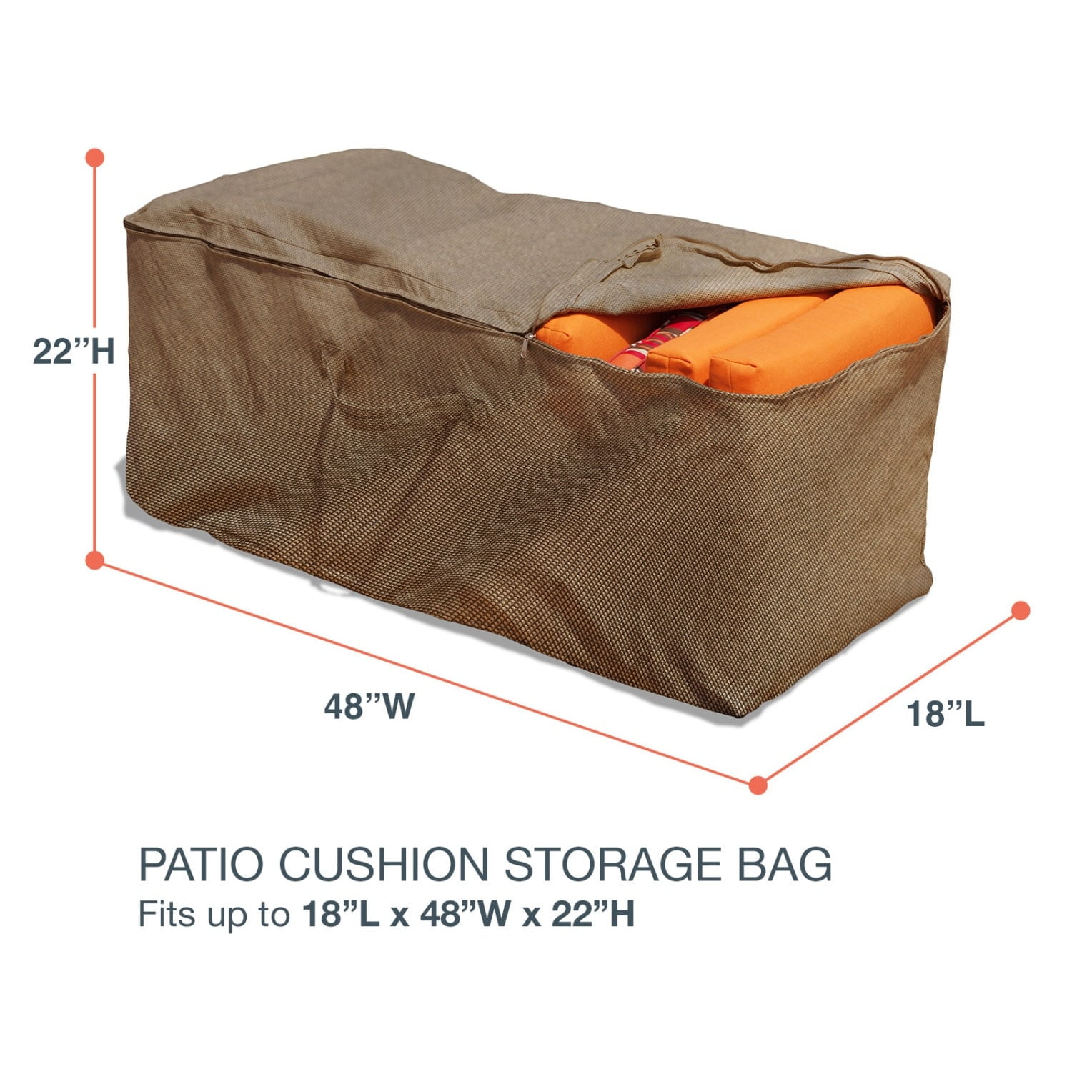 Budge 19"H Black Ivory Patio Cushion Storage Bag, StormBlock™ Mojave