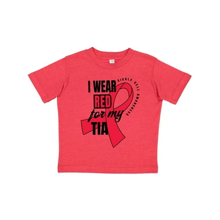 

Inktastic Sickle Cell Awareness I Wear Red For My Tia Gift Toddler Boy or Toddler Girl T-Shirt
