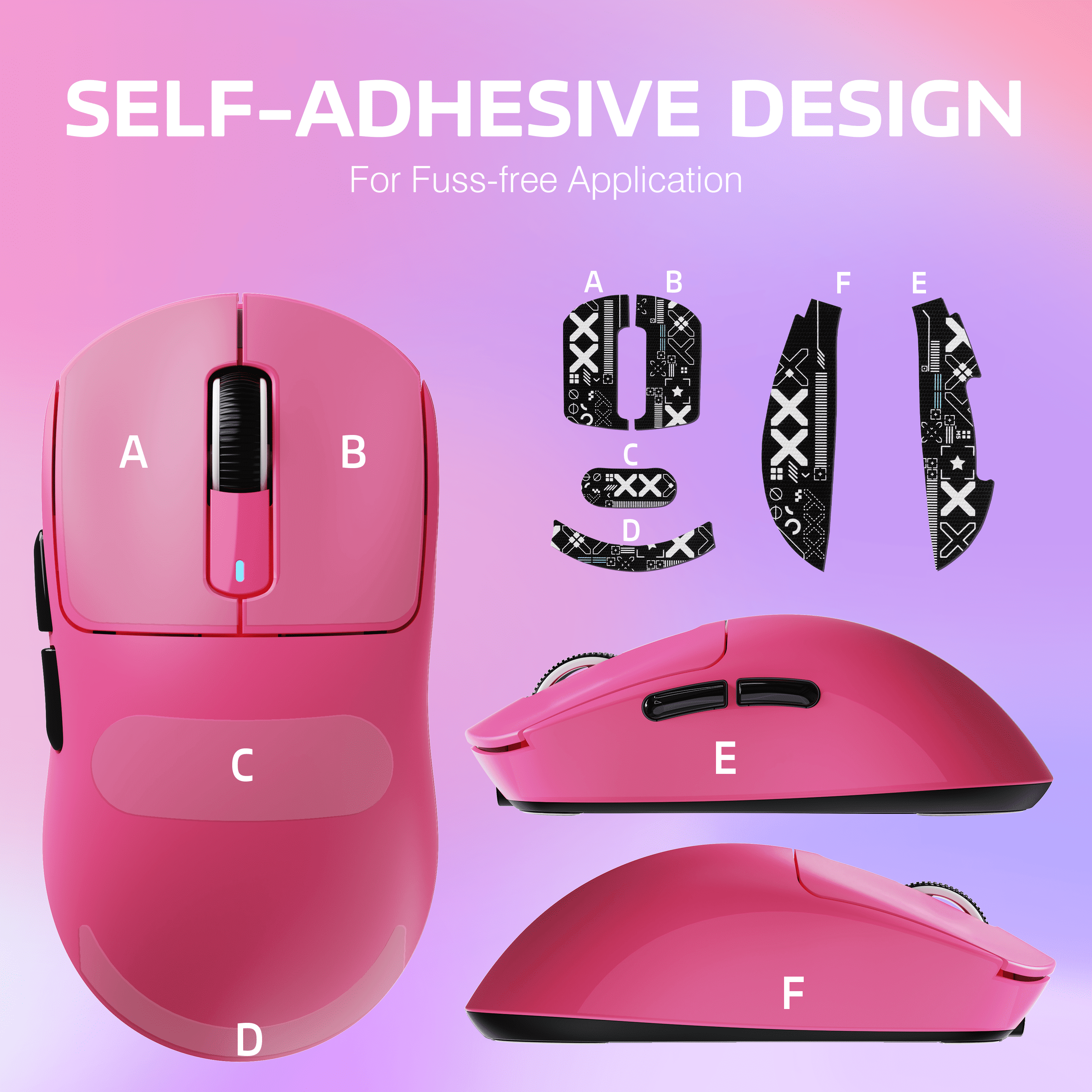 ATTACK SHARK X3 Wireless Gaming Mouse, 49g Ergonomic Design, Tri-Mode Bluetooth/2.4G/USB-C Wired, PAW3395 Optical Sensor, 26000 DPI, Programmable Buttons, for PC/Laptop/Mac, Berry with Griptape