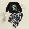 thumbnail image 2 of larppty Toddler Baby Boy Clothes Letter Print Tops Camouflage Pants Outfits | Kids,Fall Winter,Long Sleeve (Green,3-4 Years), 2 of 4