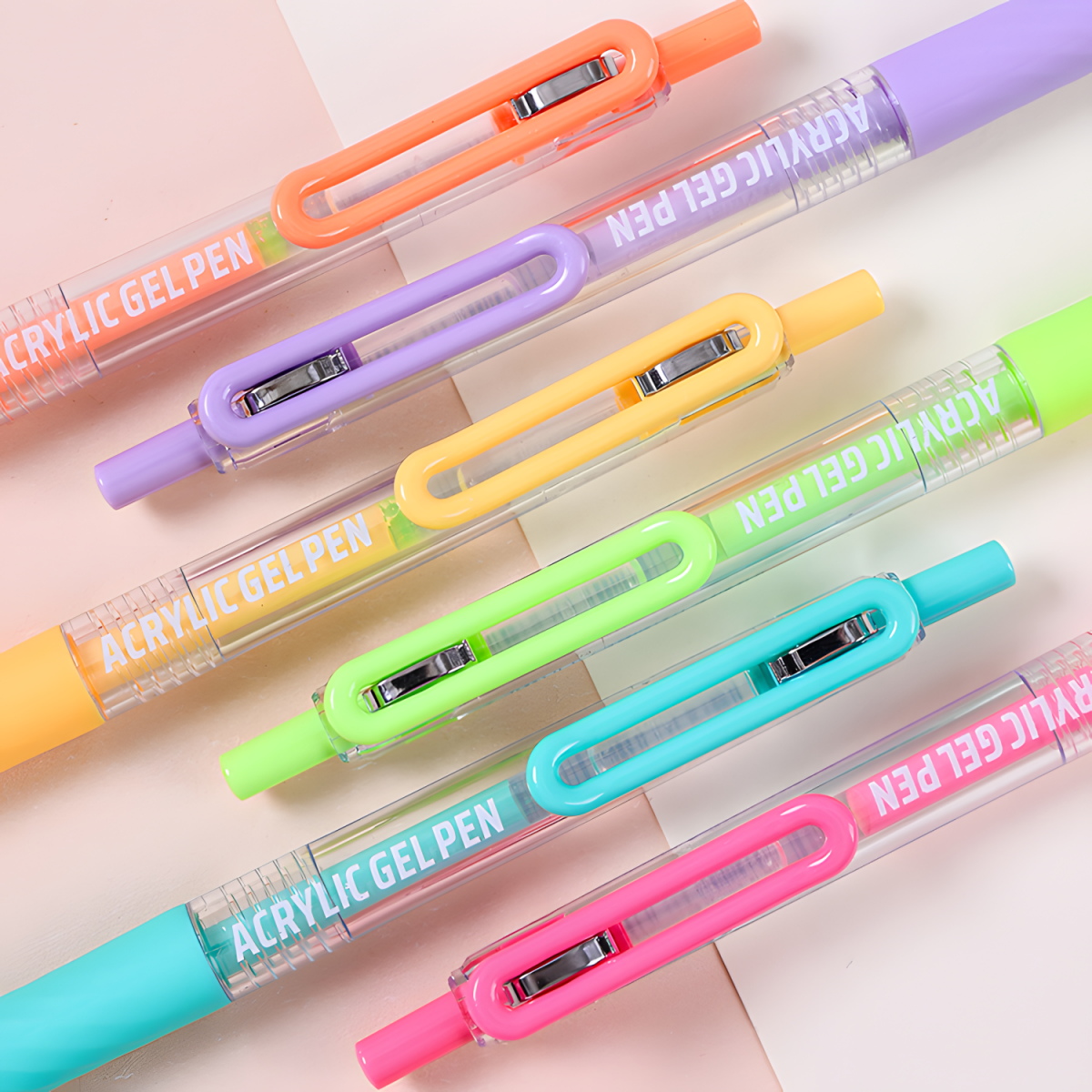 Clip Acrylic Painting Gel Pen, Retractable 0.7mm Tip, Large Capacity Ink Pens, For Diary, Card,DIY, Coloring, Doodling, Stackable Color
