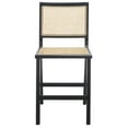 thumbnail image 4 of SAFAVIEH Couture Hattie Square Mid Back Counter Stool, Black/Natural, 4 of 12