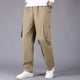 thumbnail image 4 of Pantalones largos, pantalones cargo para hombre, pantalones rectos ajustados de color liso, pantalones deportivos casuales para exteriores, pantalones para hombre, 4 of 7