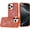 Cosmic Orange, variant on For iPhone 16 Pro Max 6.9 Crystal Glass Diamond with Metallic Buttons and Edges Hybrid Case - Hot Pink