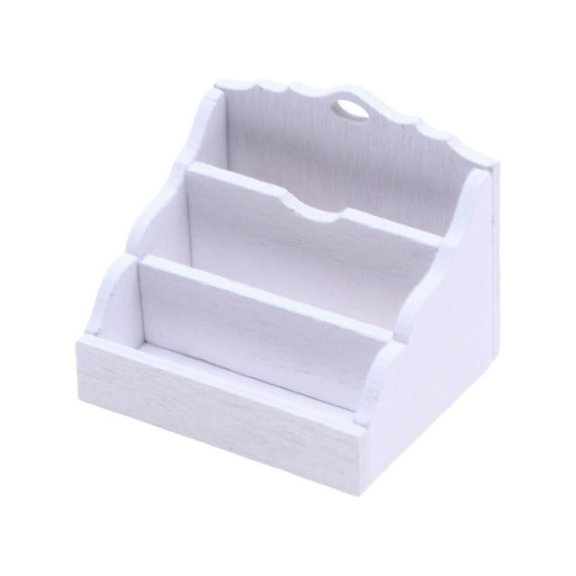 Échelle 1:12 Porte-Revues de Maison de Poupée Modèle de Simulation pour Bar Maison de Poupée Blanc