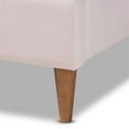 thumbnail image 5 of Baxton Studio Odille Modern Glam Light Pink Velvet Upholstered Walnut Brown Finished Wood Queen Size Seashell Shaped Platform Bed, 5 of 8