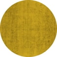 thumbnail image 1 of Ahgly Company Machine Washable Indoor Round Oriental Yellow Industrial Area Rugs, 3' Round, 1 of 4