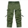 thumbnail image 3 of Jinhomg Loose Fit Cargo Pants for Men Casual Comfy Solid Outdoor Pants Heavyweight Full Length Straight Leg Work Pants with Multi Pockets Deal of The Day Army Green 33, 3 of 9