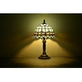thumbnail image 2 of Tiffany Style Lamp Table Lamp Bedside Desk LED Lamp Bedroom Stained-Glass 14.5'' Height Blue, 2 of 4