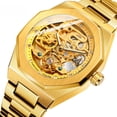 thumbnail image 2 of Forsining Reloj de Pulsera para Hombre con Eslabones de Acero Inoxidable, Dorado, 2 of 6