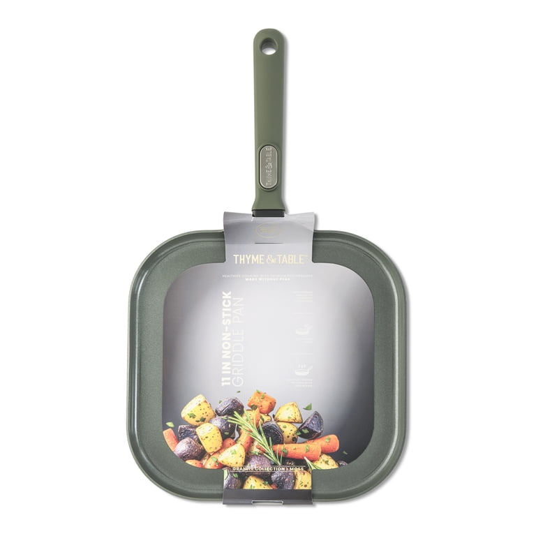 Thyme & Table 11-Inch Ceramic Nonstick Griddle Pan, Moss Green photo 8