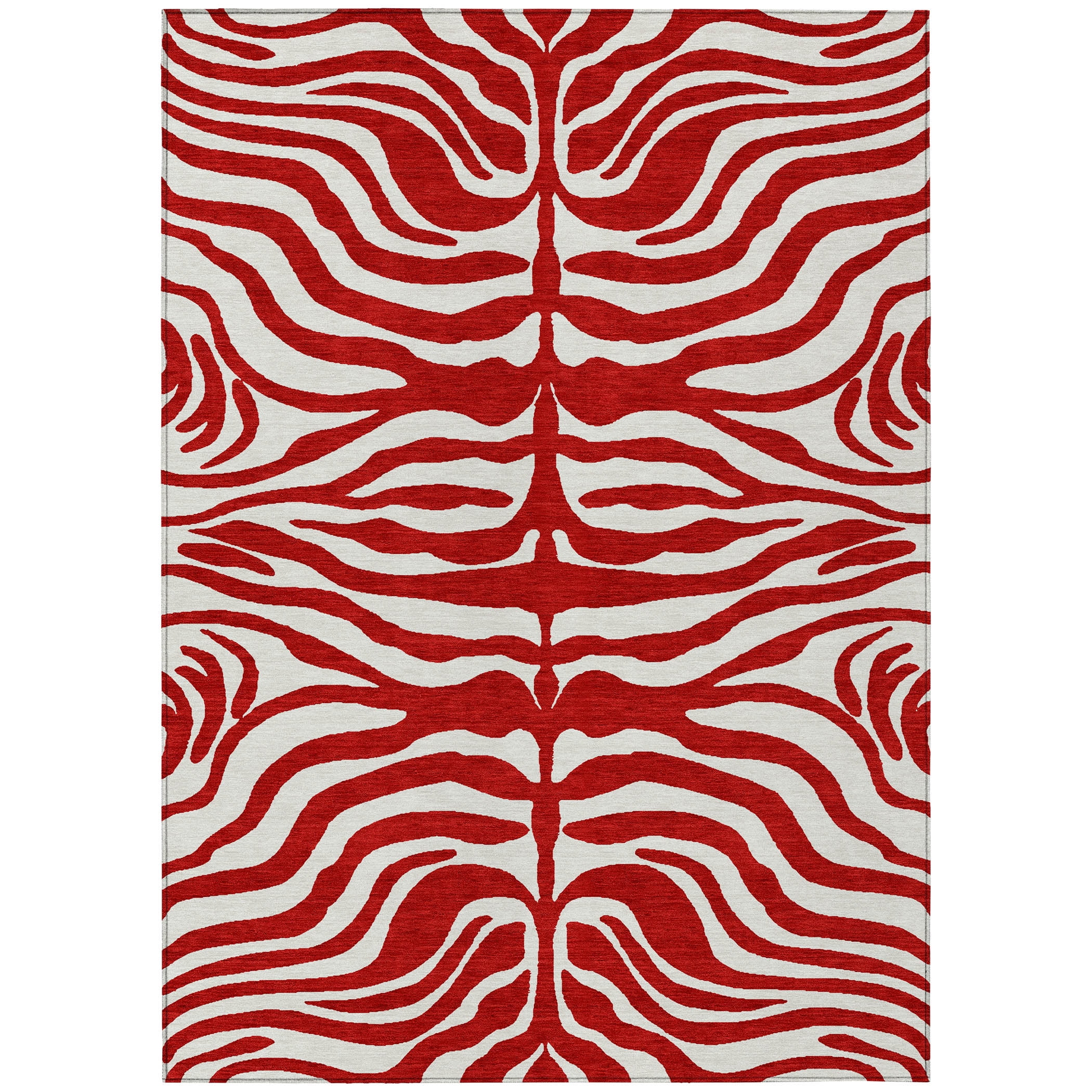 Addison Rugs Chantille Indoor/Outdoor Transitional Geometric, Abstract Red Washable Rectangle Rug, 9' x 12'