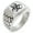 Silver, variant on Stainless Steel Zombie Skull Biohazard Geometric Pattern Step-Down Biker Style Polished Ring