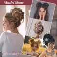 thumbnail image 4 of 2 PCS Messy Bun Hair Piece Wavy Curly Hair Bun Scrunchies Extensions Synthetic Chignon Thick Updo Hairpieces for Women Girls, 4 of 6
