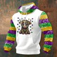 thumbnail image 2 of IWRICH Men's Mardi Gras Hoodies Fall Casual Cute Printed Hooded Sweatshirt Long Sleeve Casual Rave Tees with Pocket 01-White XXL, 2 of 4