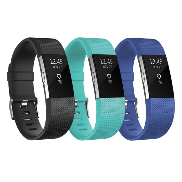 Fitbit Charge 2 Bands, 1/3-Pack Adjustable Replacement Silicone Wristband and Strap