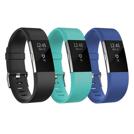 EEEKit Fitbit Charge 2 Bands, 1/3-Pack Adjustable Replacement Silicone Wristband and